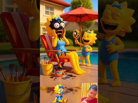 The Simpson family face smeared with house paint 🤣💥 #shorts #simpsons #anime #memes #cartoon #funny
