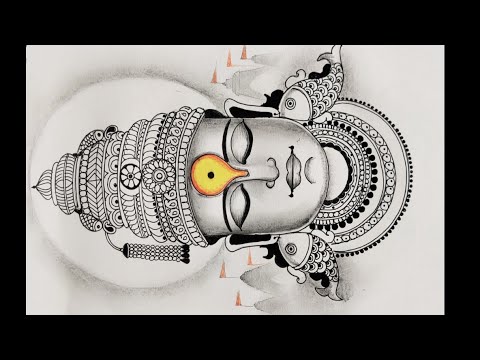 Ashadi ekadashi special Drawing of Lord Vitthal face using mandala art & pencil shading/ Panduranga
