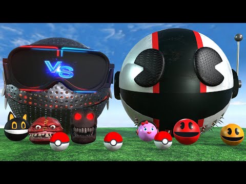 PACMAN & ROBOT PACMAN VS CARTOON CAT & MONSTER PACMAN 164