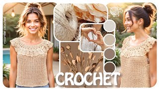 🌷 TOP LEANE AU CROCHET ULTRA GLAMOUR ! VOUS ALLEZ FONDRE !!! 🌷 TUTO TOUTES TAILLES @MamieCrochet