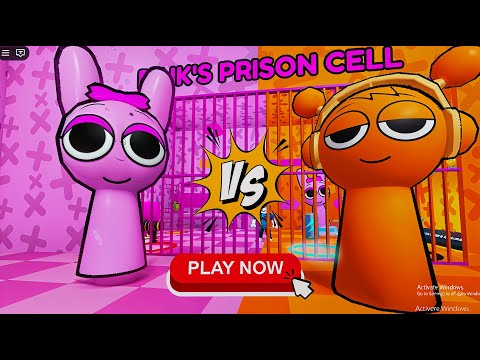 PINK VS ORANGE SPLANKI'S PRISON RUN Obby #roblox #scarryobby