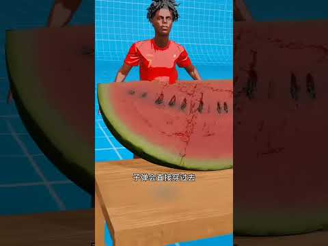 The bullet went through the watermelon 😱"#youtubeshorts
