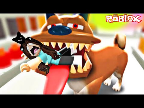 FUI ENGOLIDA POR UM CACHORRO GIGANTE (Escape da Loja de Animais - Roblox) Sábado Nostalgia