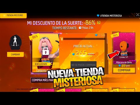 RAPIDO! TIENDA MISTERIOSA SAKURA NARUTO SHIPPUDEN ENERO 2025 FREE FIRE PROXIMA TIENDA MISTERIOSA