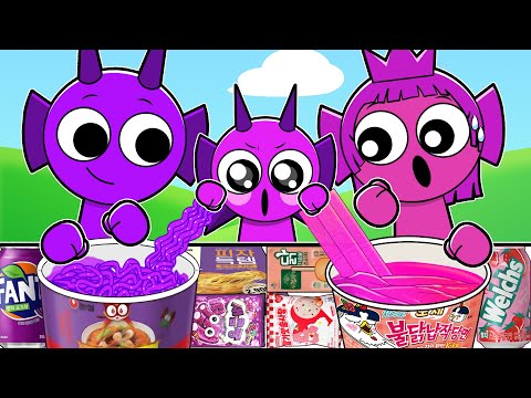 Incredibox Sprunki - Durple family Convenience Store PUPLE PINK MUKBANG | ASMR | Animation