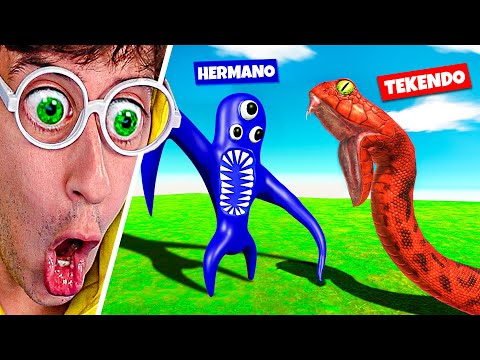 NabNab vs TITANOBOAS 🐍!! (Batalla por Equipos vs HERMANO) | Animal Battle Simulator TEKENDO