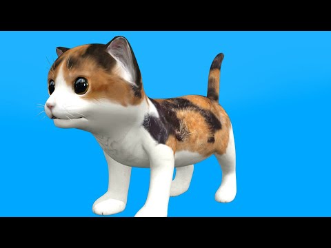 Baby playing with cats