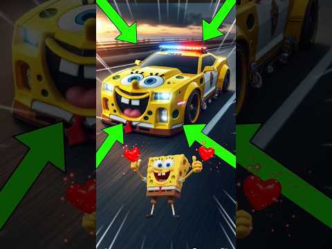 Spongebob's team becomes a police car #spongebob #policecar #car