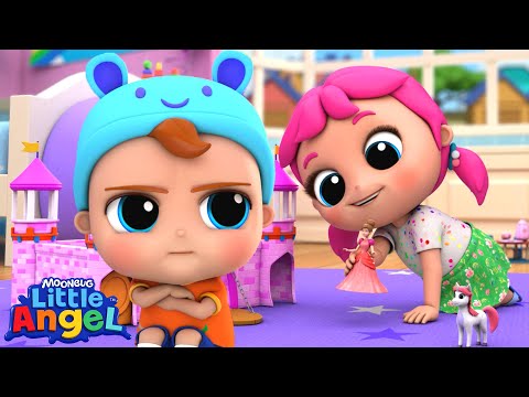 Sharing Is Caring! Play Safe With Toys | Little Angel And Friends Kid Songs