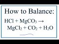 Balancing Chemical Reactions