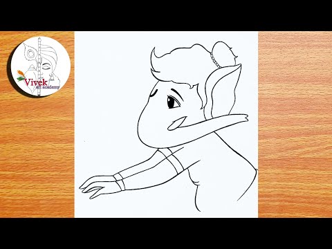 Ganpati Bappa Simple Drawing | Easy Drawing | Cute Ganpati Sketch Easy