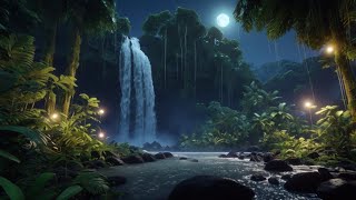 Powerful Waterfall White Noise | Black Screen