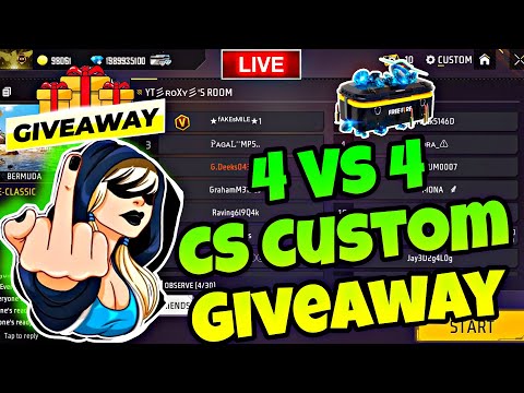 FREE FIRE LIVE CUSTOM ROOM GIVEAWAY | FF LIVE TEAM CODE GIVEAWAY | FF LIVE GIVEAWAY DJ ALOK |FF LIVE