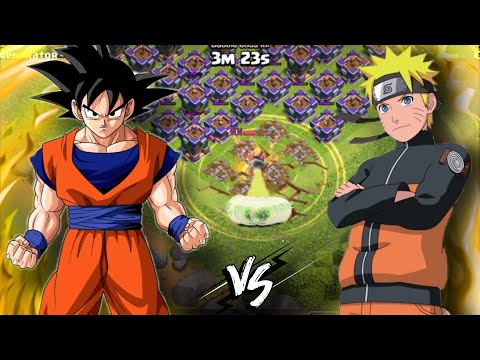 “Goku vs Naruto: Epic Clash of Clans Battle!”