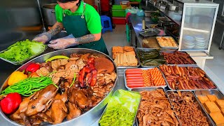 Non-Stop Serving! Popular for 10 years in Making CHINESE Braised Pork Belly RICE | KHMER Street Food