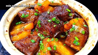 Cách làm SƯỜN KHO KHÓM mềm ngon vị đậm đà | món ngon mỗi ngày htp