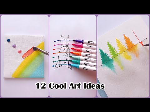 12 AWESOME ART IDEAS || Easy Art Tips & Hacks for beginners || Painting