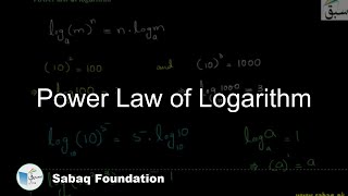 Power Law of Logarithm