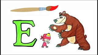 EASY E LETTER DRAWING | MASHA AND THE BEAR THEME