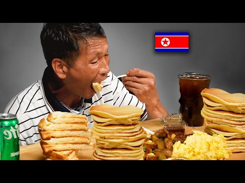 North Korean Navy Diver tries AMERICAN BREAKFAST for the First Time