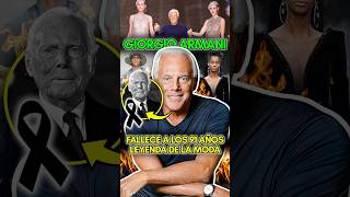FALLECE GIORGIO ARMANI a sus 91 AÑOS! #Shorts #Armani #Italia #Moda #Noticias