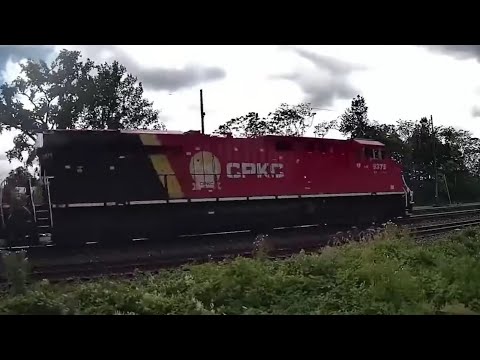 Awesome Triple Train Meet! Filming Trains Inside Cybertruck! New CPKC Engine Leads Stack Train!