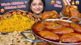 SPICY WHOLE CHICKEN CURRY, CHICKEN KOFTA CURRY, CHICKEN CHAPLI KEBAB, VEGETABLE PULAO, GARLIC NAAN 