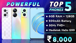 6GB RAM + 128GB | Top 5 Powerful Phone Under 8000 in 2023 | Best Smartphone Under 8000