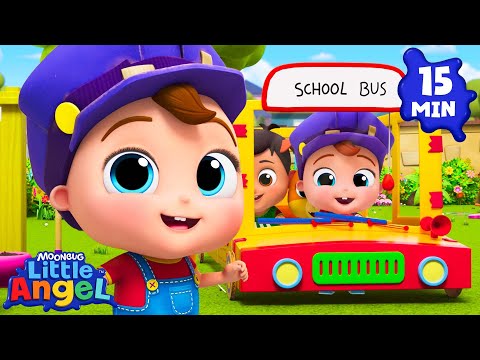Wheels on the Bus Songs! 🚌 | Fun Kids Songs by Little Angel | Singalong to Nursery Rhymes 🎤