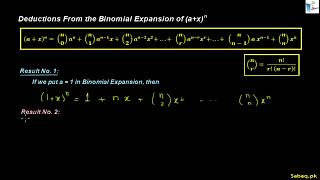 Deductions From Binomial Theorem