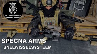 Veer wisselen van een specna arms replica met snelwisselsysteem