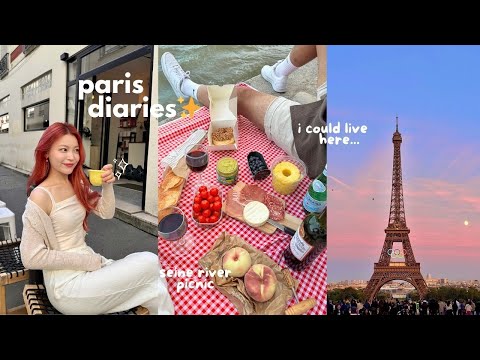 nessie in paris 🇫🇷 seine river picnic, weekend markets 🥐 best croissants, cafes, eiffel tower sunset