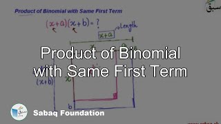 Product of Binomial with Same First Term