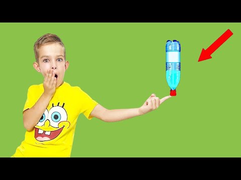 Water Bottle Flip Trick Shots !! Easy Flip Challenge !! Funny Bottle Flipping With Damon Dylan