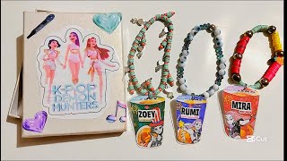 Kpop Demon hunters 💎🎀 personaliza tus pulseras Rumi Zoey y Mira 😍 Cute ramen 🍜stickers super fácil 