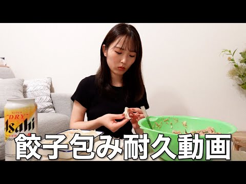 酒飲みながら餃子を永遠に包んでみた。