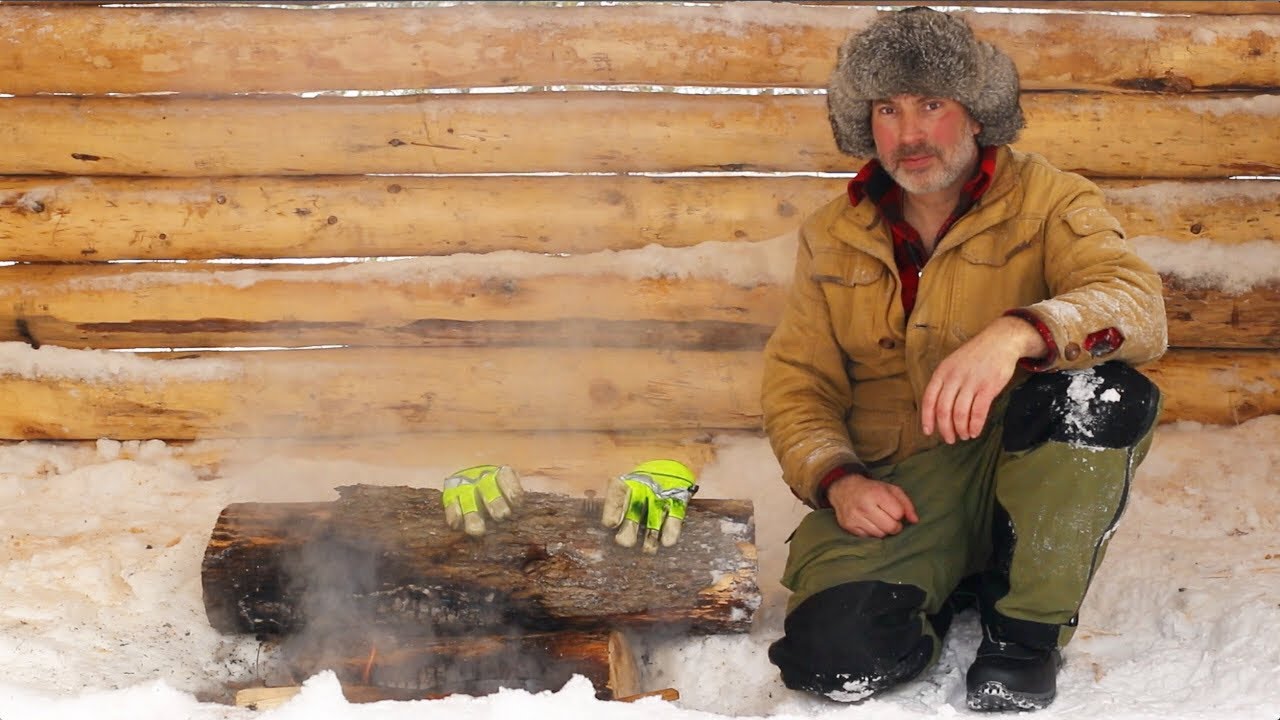 Sauna Build Alone with My Dog in a Snowstorm Bottling/Canning Meat over Fire