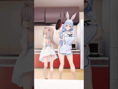 [Hololive] 요리 튜토리얼 (料理チュートリアル) | PekoMama, Pekora, Towa, Rurudo [MMD]