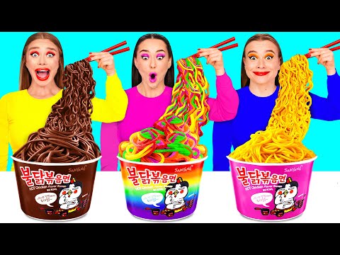 Sakızlı Yemek, Gerçek Gıda vs Çikolatalı Yemek Meydan Okuma | Mutfak Savaşı BaRaDa Challenge