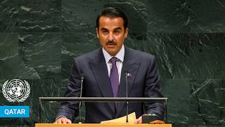 YouTube video thumbnail: Qatar - Amir Addresses United Nations General Debate, 81st Session