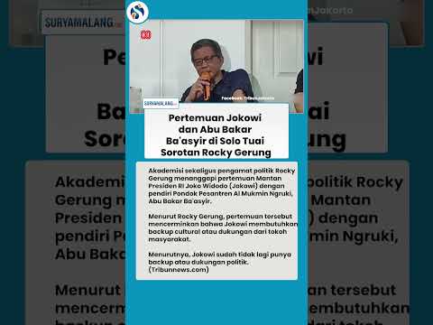 GEGER POLITIK! Jokowi Ketemu Abu Bakar Ba'asyir, Rocky Gerung: "Pak Jokowi dalam Kecemasan Dia"
