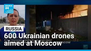 YouTube video thumbnail: Ukraine Launches Over 600 Drones at Moscow Region