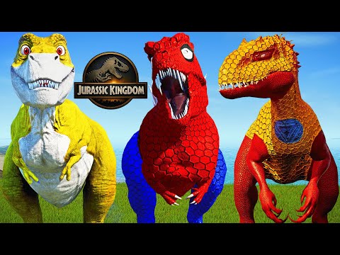 Dinosaur Spider-man T-REX & Ironman I-Rex, Rexy with Pro 3 SuperHero Dinosaurs Fight