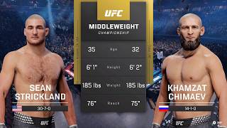 Sean Strickland vs Khamzat Chimaev Full Fight - UFC 6 Fight Night