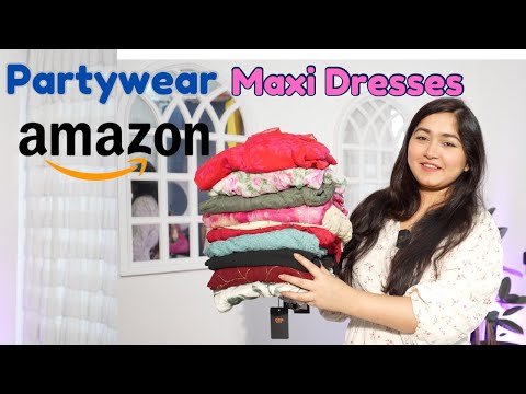 10 Amazon Most Beautiful Maxi Dresses Haul || New Year Partywear Dresses Haul #amazon #dresses