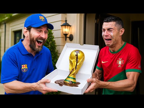Messi Tricks Ronaldo by Swapping the FIFA World Cup Trophy - OlalaFootball