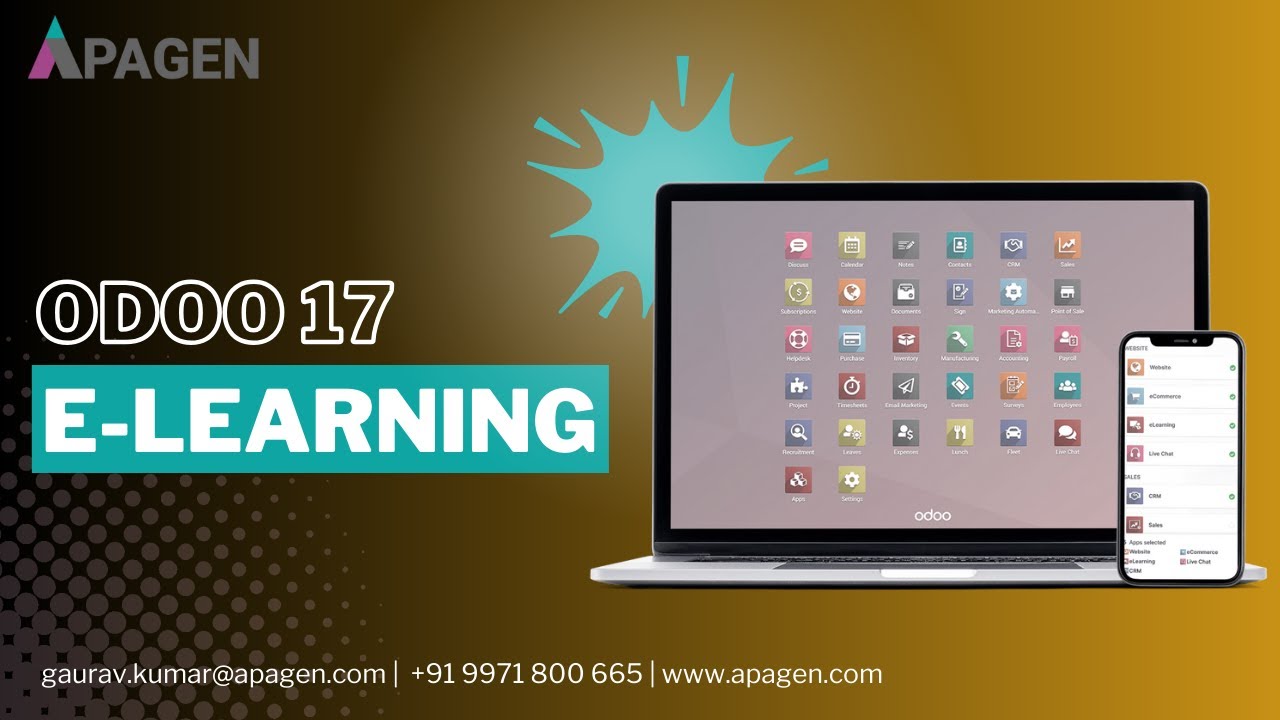 Odoo 17 E-Learning Management System | Apagen Solutions Pvt. Ltd. | 12.03.2024

In this video, we dive deep into the powerful Odoo 17 E-Learning module. Discover how to create engaging courses, track learner ...