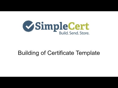 SimpleCert - Building of Certificate Template