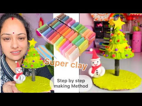 Super clay Christmas tree decoration ideas/ how to make Christmas tree/ super clay Christmas tree