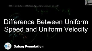 Difference between Uniform Speed and Uniform Velocity